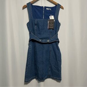 Avec Les Filles Women's Denim Mini Dress Sz 2 New With Tags Square Neck